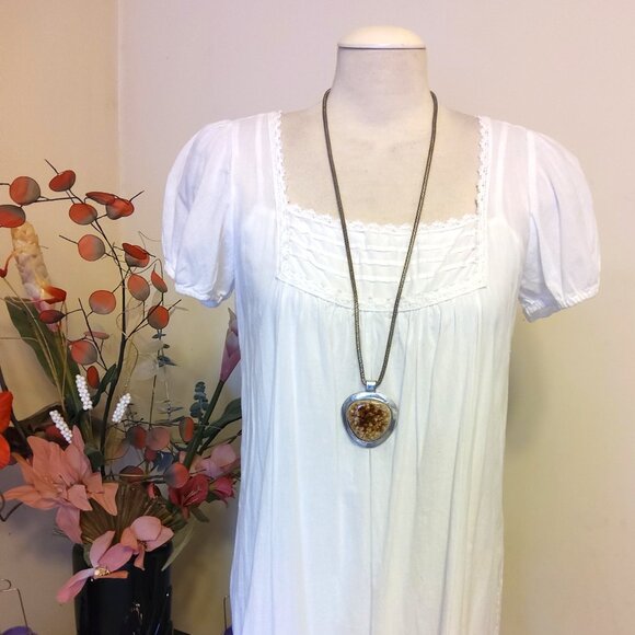 Vintage NEW sandwich jewellery Brown Clear Crystal Art Deco Silver Necklace - Picture 6 of 8